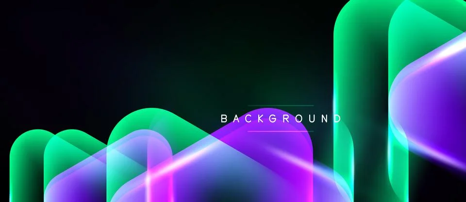 Abstract vibrant layers create dynamic visual effect. Gradient colors blend, Stock Illustration