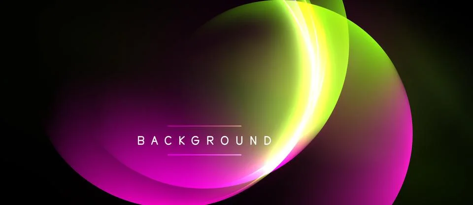 Abstract vibrant layers create flowing shapes. Gradient colors blend, forming イラスト素材