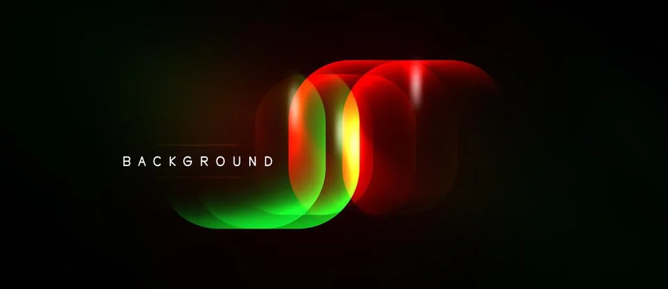 Abstract vibrant layers create flowing shapes. Gradient colors blend, forming Ilustración de archivo