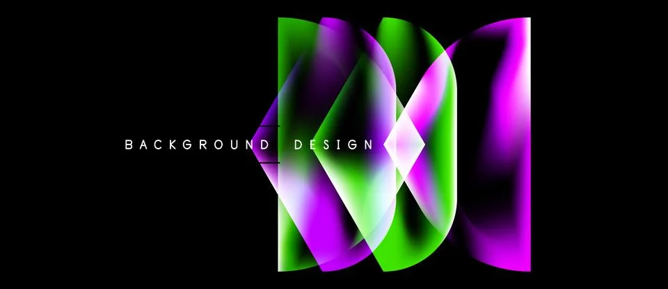 Abstract vibrant layers create flowing design. Purple, green hues blend again Stock Illustration
