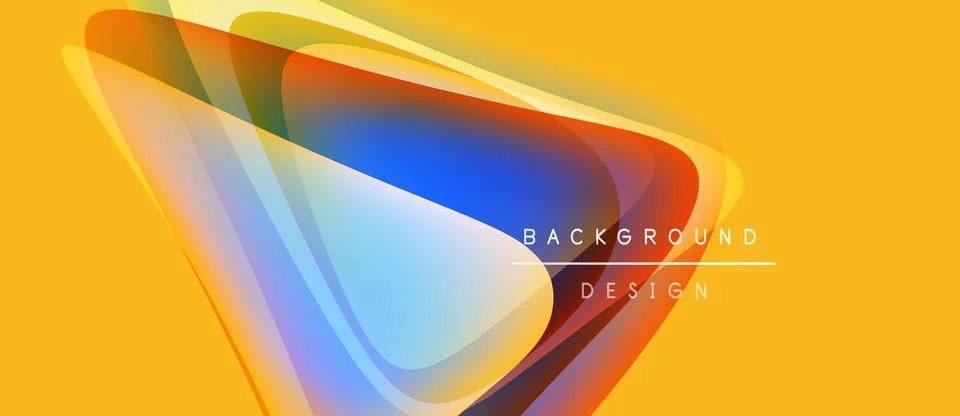 Abstract vibrant layers overlap, creating dynamic visual effect. Yellow bac.. Stock Illustration