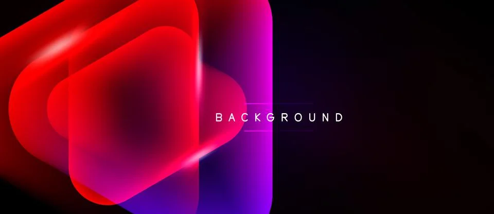 Abstract vibrant layers overlap, creating dynamic gradient effect. Dark Illustrazione stock