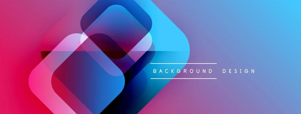 Abstract vibrant layers overlap. Gradient colors blend, creating modern visual イラスト素材
