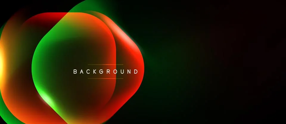 Abstract vibrant layers overlap. Gradient colors blend, creating dynamic visu イラスト素材