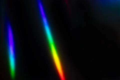 Abstract Vibrant Light Spectrum with Rainbow Colors on Dark Background Foto stock