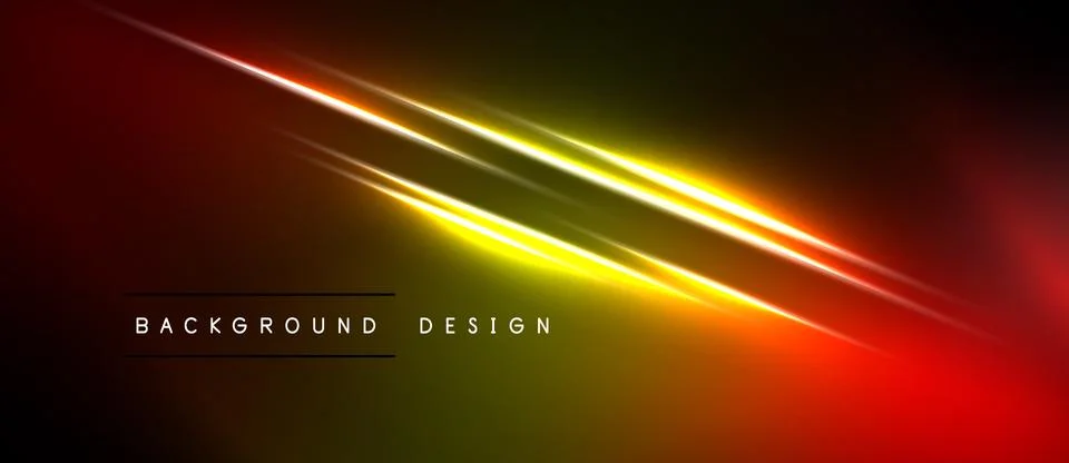 Abstract vibrant lines create dynamic energy. Gradient colors transition from Stock Illustration