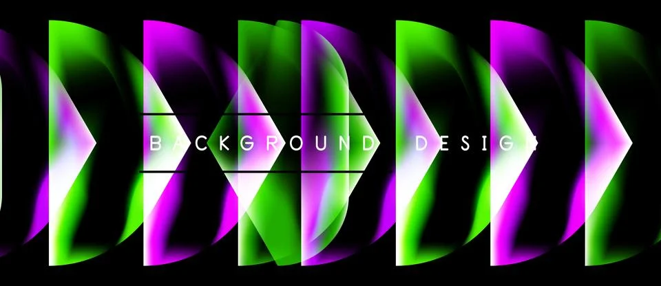 Abstract vibrant lines create dynamic background. Purple, green hues blend, Stock Illustration