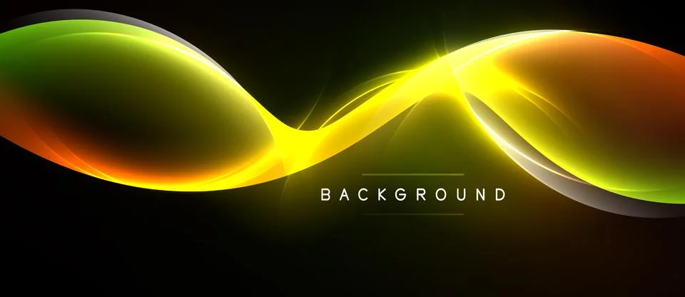 Abstract vibrant lines form infinity symbol. Bright colors contrast against.. Stock Illustration
