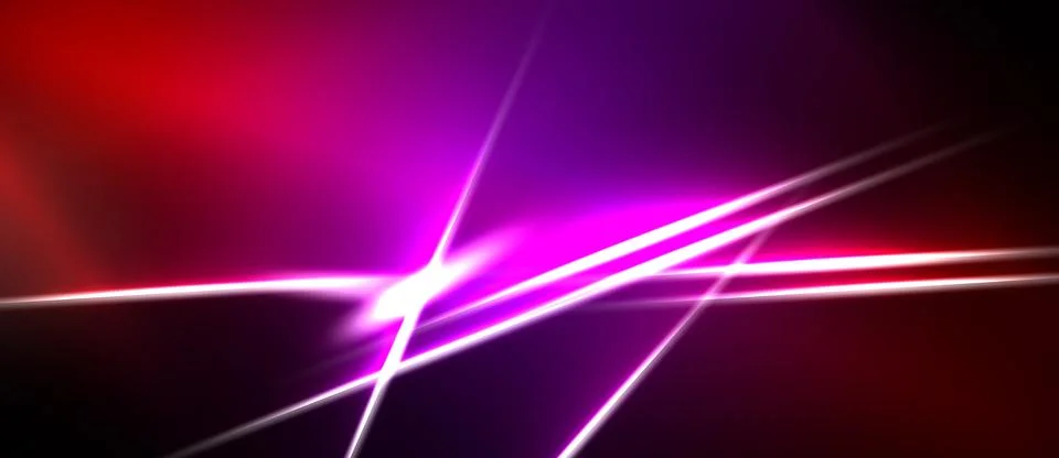 Abstract vibrant lines intersect, creating dynamic energy. Pink, purple, red Stock Illustration