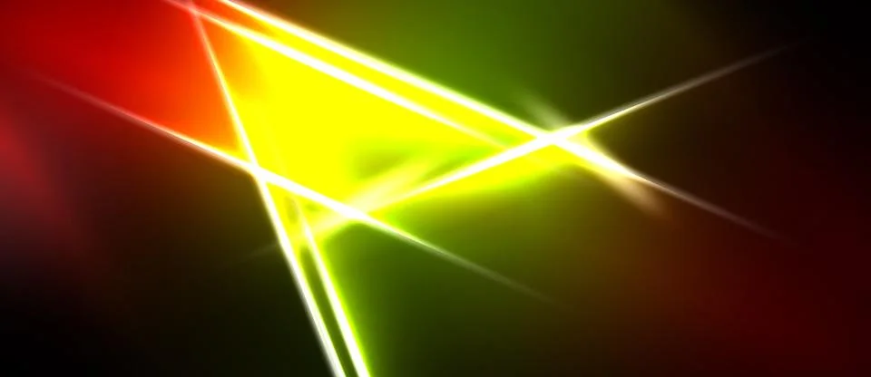 Abstract vibrant lines intersect. Red, yellow, green hues dominate dark Stock Illustration