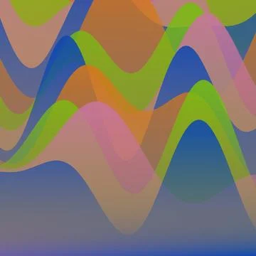 Abstract Vibrant Liquid Wave Background with Overlapping Colorful Transpare.. Illustrazione stock