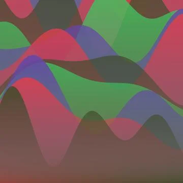 Abstract vibrant liquid wave background with colorful translucent overlappi.. Illustrazione stock