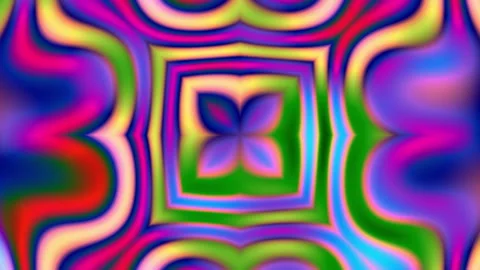 Abstract Vibrant Mixed Nebula Flow &amp; Fractal Mandala Flow Wave Motion Backg.. Stock Footage 344954837