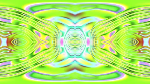Abstract Vibrant Multi-Color Holographic Prismatic Liquid Silk Symmetrical .. Stock Footage 343613797