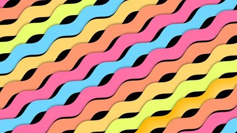 Abstract vibrant multicolor wavy lines イラスト素材