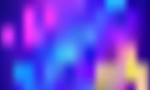 Abstract Vibrant Neon Gradient Background with Blue Pink and Yellow Bokeh L.. Stock Illustration