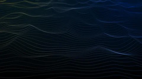 Abstract vibrant neon gradient wave background. Technology big data backgroun Stock Illustration