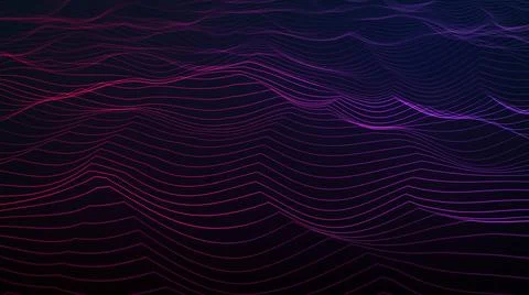 Abstract vibrant neon gradient wave background. Technology big data backgroun 스톡 일러스트