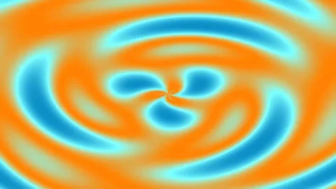 Abstract vibrant orange and blue swirling liquid gradient background Stock Footage 341058277