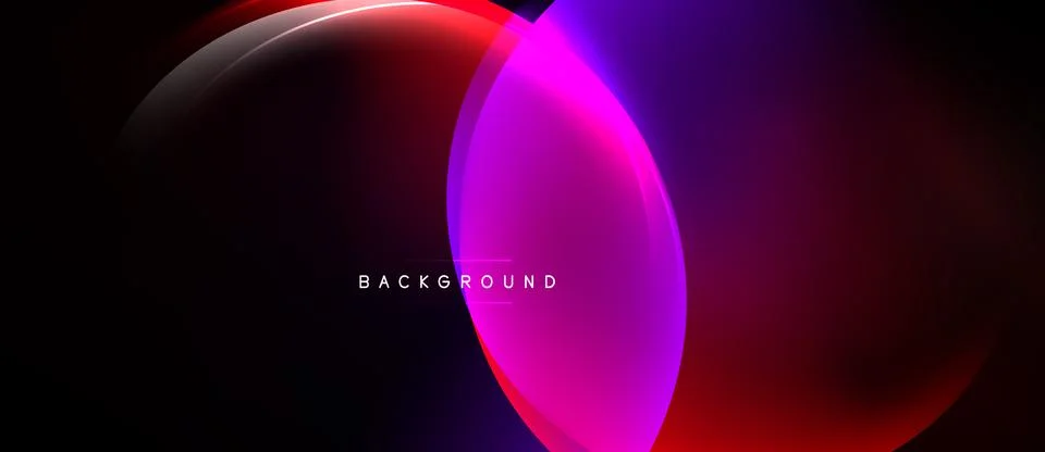 Abstract vibrant overlapping circles. Gradient colors blend, creating dynamic Stock Illustration