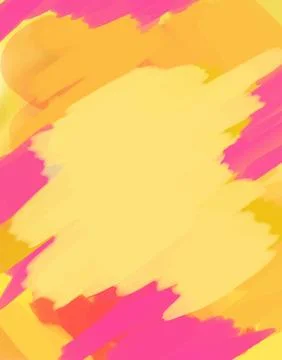 Abstract Vibrant Paint Brush Strokes Vector Background in Yellow Pink and O.. Stock Illustration