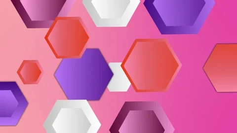 Abstract vibrant pattern of overlapping hexagons background animation Video stock 337003728