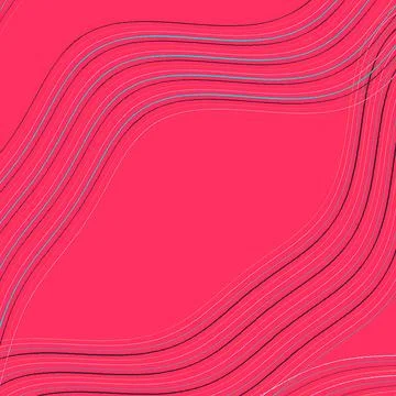 Abstract Vibrant Pink Background with Wavy Minimalist Line Art イラスト素材