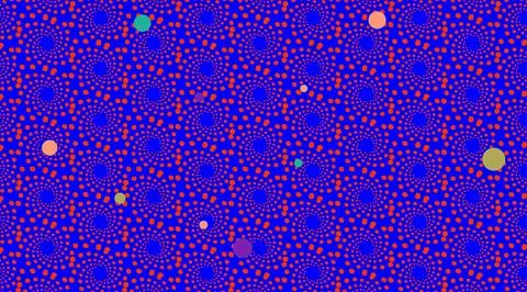 Abstract Vibrant Polka Dot Spiral Pattern With Colorful Circles  Optical Il.. Illustrazione stock