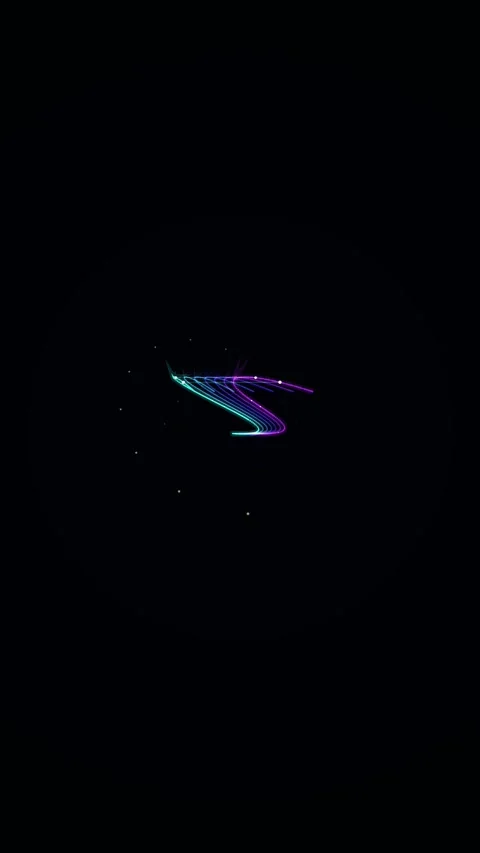 Abstract vibrant purple wave background motion graphics on black screen Stock Footage 345493868