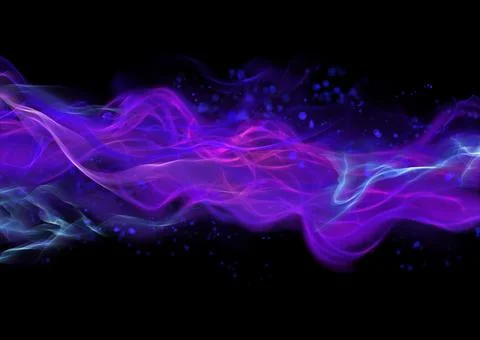 Abstract vibrant purple wave pattern on black background Stock Photos
