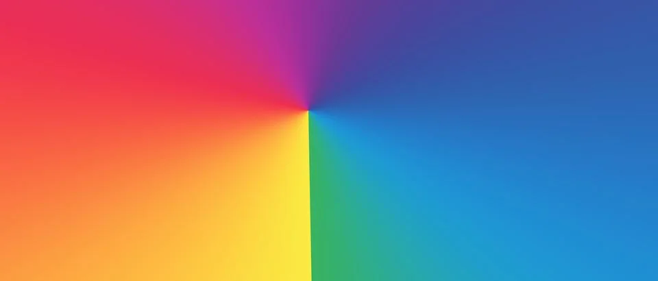 Abstract Vibrant Rainbow Conical Gradient Background Stock Illustration