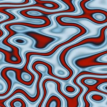 Abstract Vibrant Red and Blue Fluid Marble Pattern Background with Psychedelic Stock Illustration