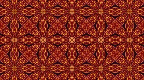 Abstract, vibrant seamless pattern of red and yellow interconnected shapes Stock Illustration