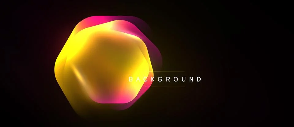 Abstract vibrant shape dominates black space. Gradient colors blend, creating Stock Illustration