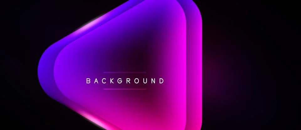 Abstract vibrant shape dominates dark background. Gradient colors blend, Stock Illustration