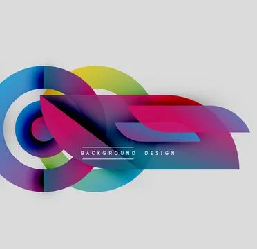 Abstract vibrant shapes overlap, creating dynamic visual effect. Modern design Illustrazione stock