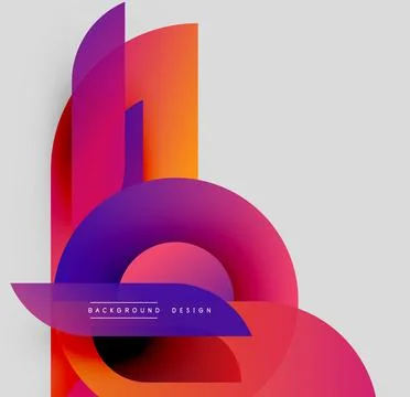 Abstract vibrant shapes overlap, creating dynamic composition. Gradients shift Stock Illustration