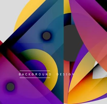 Abstract vibrant shapes overlap, creating dynamic colorful composition. Modern Illustrazione stock