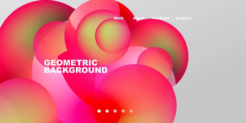 Abstract vibrant shapes overlap, creating dynamic composition. Text elements Illustrazione stock