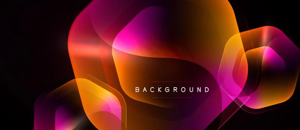 Abstract vibrant shapes overlap, creating dynamic colorful background. Gradie Stock Illustration