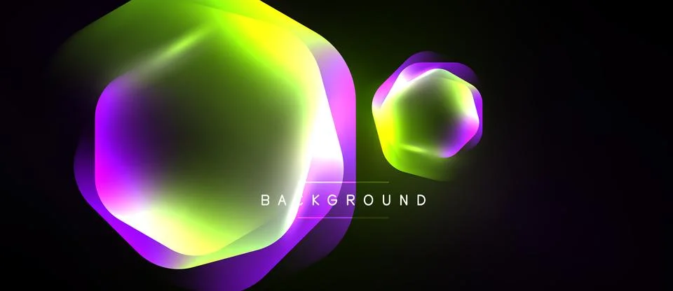 Abstract vibrant shapes overlap, creating colorful glow. Dark background 스톡 일러스트