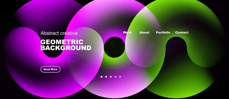 Abstract vibrant shapes overlap, creating dynamic visual effect. Text element Stock Illustration