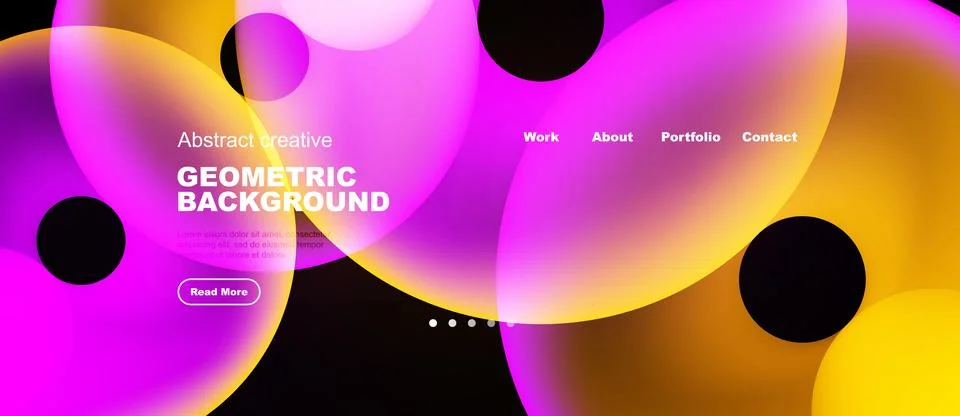 Abstract vibrant shapes overlap, creating dynamic colorful background. Text Stock Illustration