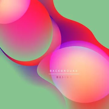 Abstract vibrant shapes overlap. Gradient colors blend, creating modern Stock Illustration