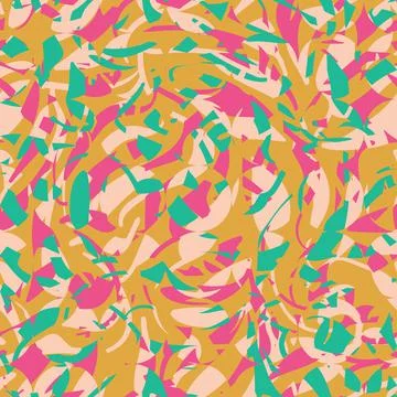 An abstract vibrant shapes seamless vector pattern Illustrazione stock