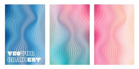 Abstract Vibrant Soft Stripped Glass Fluid Gradient Background. Vector Colorful 스톡 일러스트