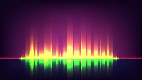 Abstract vibrant sound wave equalizer background with glowing neon vertical.. Stock Illustration