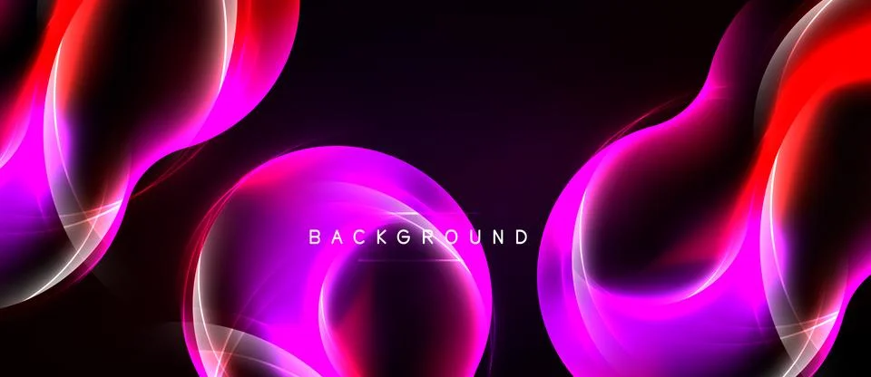 Abstract vibrant waves, pinks, reds over dark background. Modern design, fl.. Stock Illustration