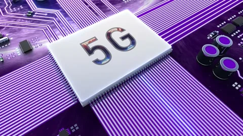 Abstract video of a 5g processor running at cosmic speed. Looping video. Stock Footage 155902434