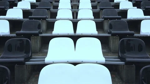 Abstract video background with black and white empty seats abstract form Stock Footage 162970442